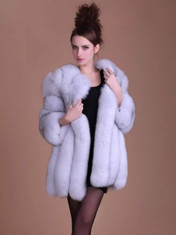 冬季新款女式仿狐狸毛夹棉休闲洋气皮草外套宽松高品质仿皮草大衣