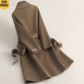 2024秋冬新款高级感小个子中长款双面羊绒大衣女收腰羊毛毛呢外套