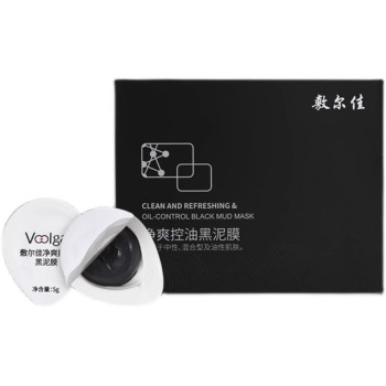 敷尔佳 黑泥膜涂抹式面膜深层控油清洁去黑头粉刺收缩改善毛孔5g*8颗/盒