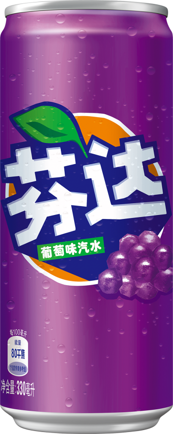 芬达葡萄味摩登罐 碳酸汽水饮料330ml（12)