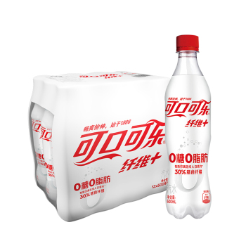 可乐纤维＋无糖胶瓶  碳酸汽水饮料500ml（12）