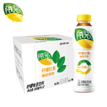 阳光无糖柠檬红茶 瓶装无糖茶饮料500ml（12）