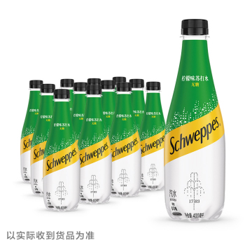 怡泉 无糖柠檬味 苏打水胶瓶装 400ml（12）