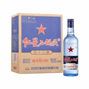 红星二锅头绵柔43度500ML(6906785015076)