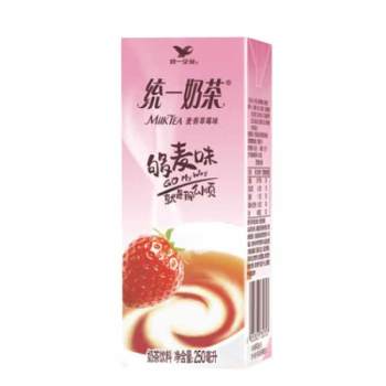 统一奶茶麦香草莓味250ML*24(6925303732707)