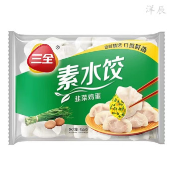 三全 韭菜鸡蛋素水饺 455g/袋（20）