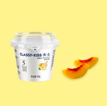 卡士100g黄桃果粒鲜酪乳