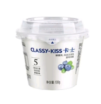 卡士鲜酪乳蓝莓果粒风味发酵乳鲜酸奶 100g