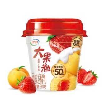 伊利黄桃草莓味酸奶大果粒风味发酵乳 260g/