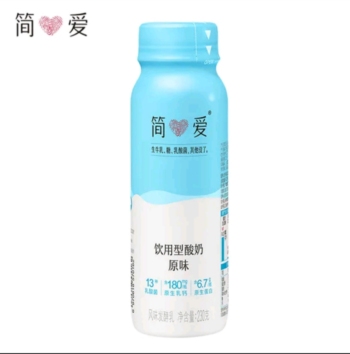 简爱原味裸酸奶风味发酵乳乳酸菌饮用型230g