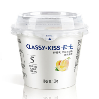 卡士100g黄桃果粒鲜酪乳