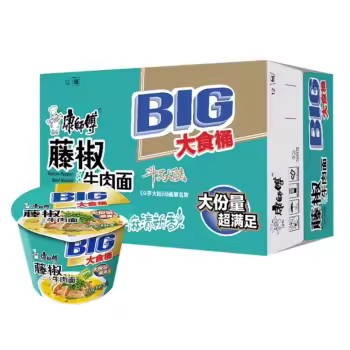 康师傅方便面大食桶藤椒牛肉桶面12