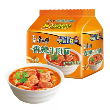康师傅方便面经典香辣牛肉五入6