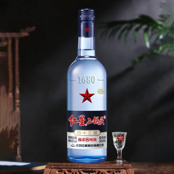 红星 二锅头八年陈酿高度白酒43度 500ml/瓶（12）