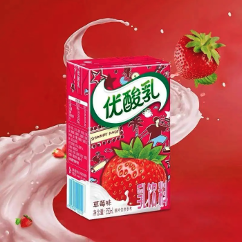 伊利 草莓味优酸乳含乳饮料果汁学生早餐奶 250ml/盒（24）