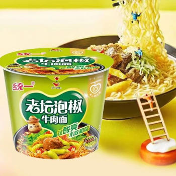 统一 老坛泡椒牛肉面 方便面 泡面 105g/桶