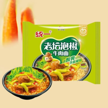 统一 老坛泡椒牛肉 方便面 泡面 104g/袋