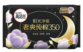 高洁丝 臻选系列极薄纯棉卫生巾姨妈巾夜用学生350mm 4片/包