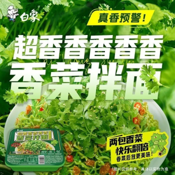 白象 香菜面 干拌面超级香香香香菜拌面盒装泡面 107g/盒