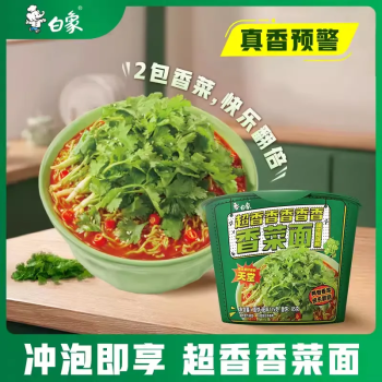 白象 香菜面泡面香菜超香香香菜面辣牛肉汤底方便面夜宵充饥 115g/桶