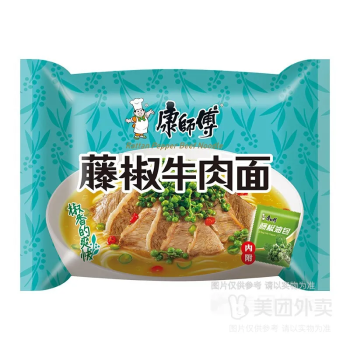 【临期商品-到期日2025/07/14-不退不换】康师傅 藤椒牛肉面 方便面 泡面 102g/袋