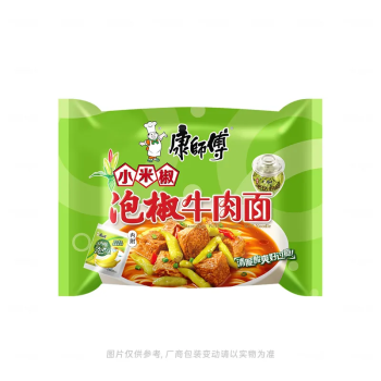 【临期商品-到期日2025/07/04-不退不换】康师傅 泡椒牛肉面 方便面 泡面 104g/袋