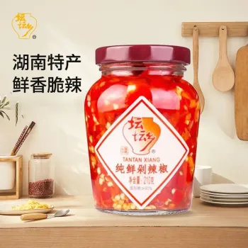 坛坛乡 纯鲜剁椒酱 210g/瓶 剁辣椒鱼头豉香蒜蓉朝天椒拌面超下饭