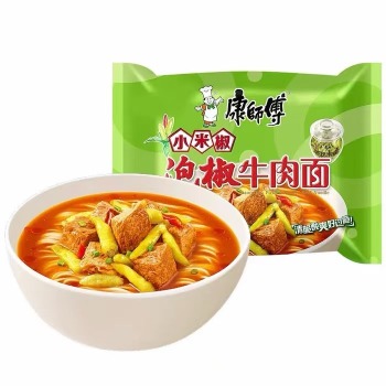 康师傅 泡椒牛肉面 方便面 泡面 104g/袋