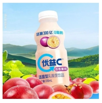 优益C活菌型乳酸菌饮品百香果味塑料瓶330ml×24瓶