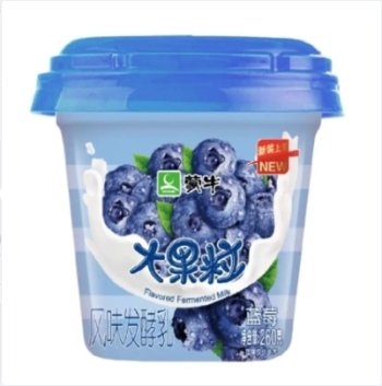 蒙牛大果粒蓝莓果粒风味发酵乳三角杯260g×24杯
