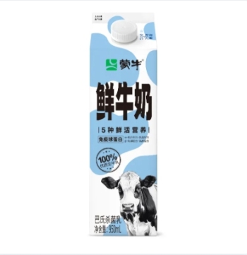 蒙牛鲜牛奶屋顶包950ml×12盒（零食渠道）