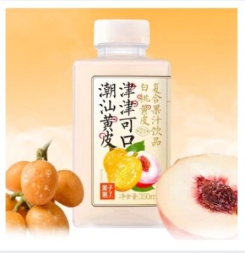 果子熟了白桃黄皮复合果汁饮品350ml