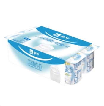 蒙牛风味酸牛奶普通原味圆周杯100g×8杯×12组